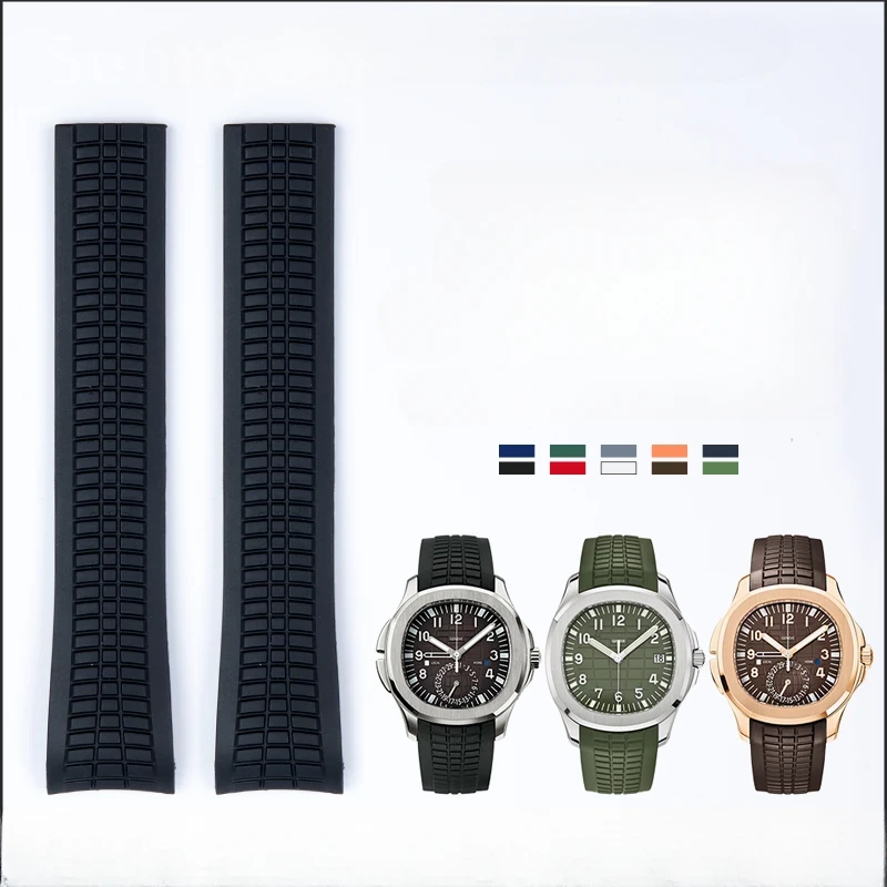 Patek Philippe Watch Aquanaut - حزام ساعة سيليكون مقاوم للعرق ،