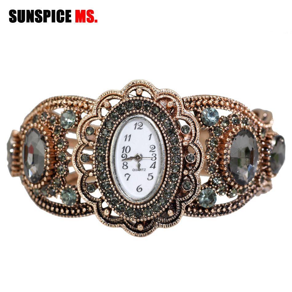 Indian Jewelry Watches - SUNSPICE-MS كوارتز ساعة اليد ريترو خمر