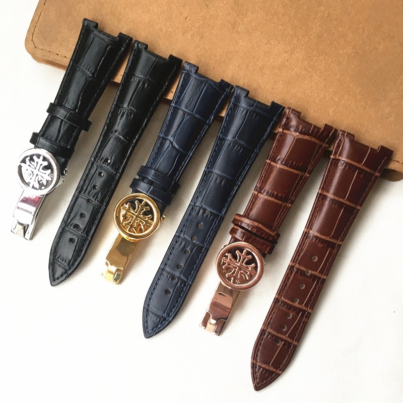 Patek Philippe Watch Aquanaut - حزام ساعة جلدي متوافق مع سوار
