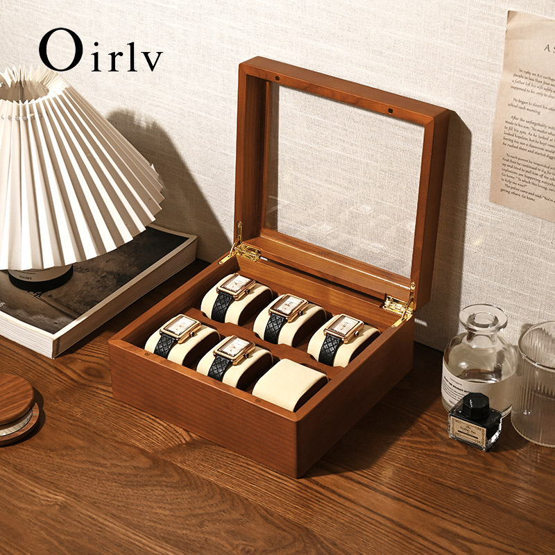 Watch Display Box - Oirlv صندوق تخزين ساعات خشبي حساسة