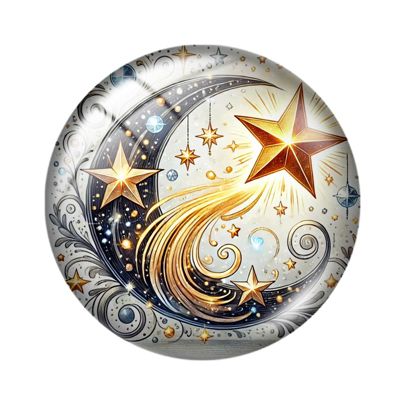 أحجار زجاجية كابوشون بتصميم نج - مراجعة Moon Star Earrings وسعره