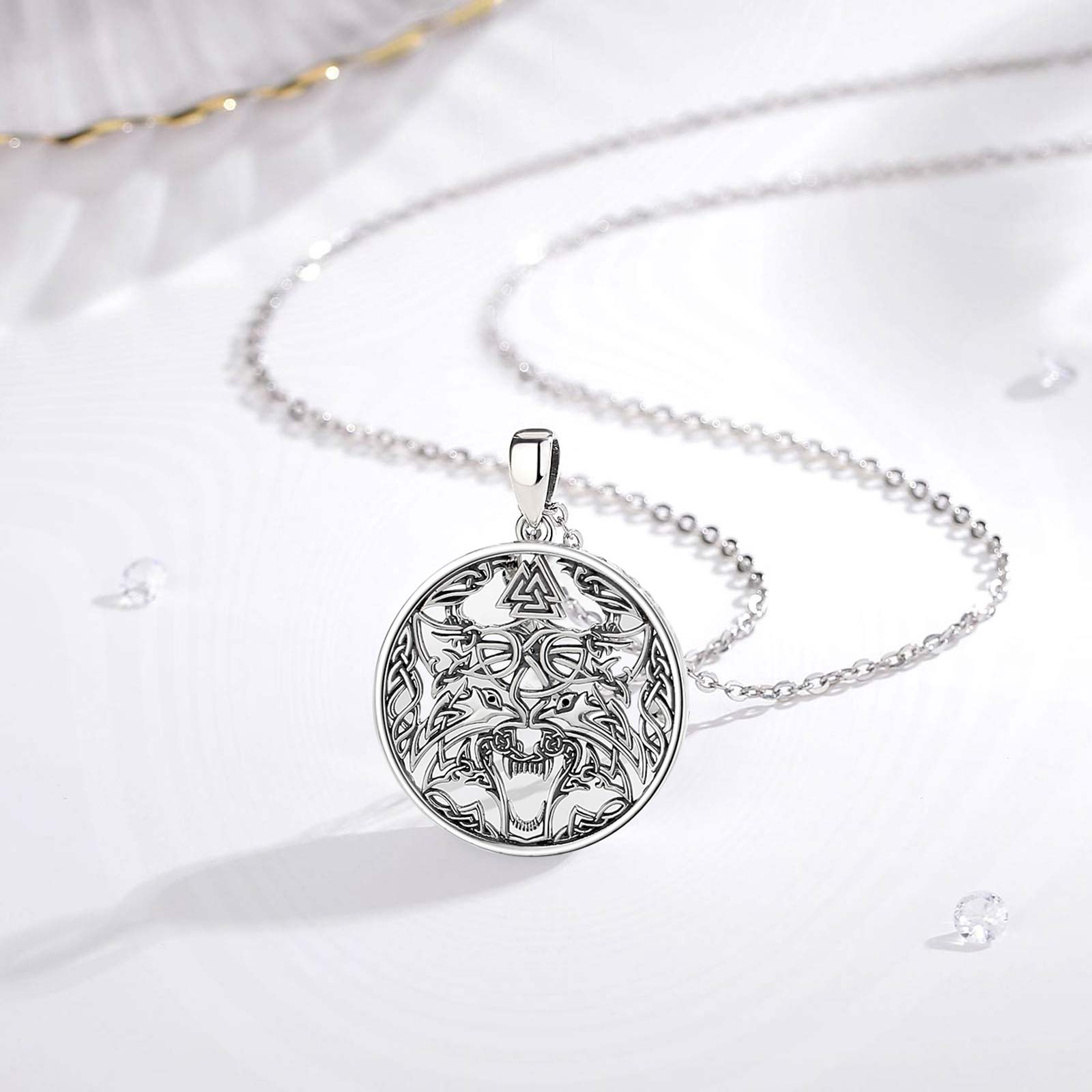 يودورا 925 فضة فايكنغ الذئب قل - مراجعة Wolf Jewelry & Watches Tampa وسعره