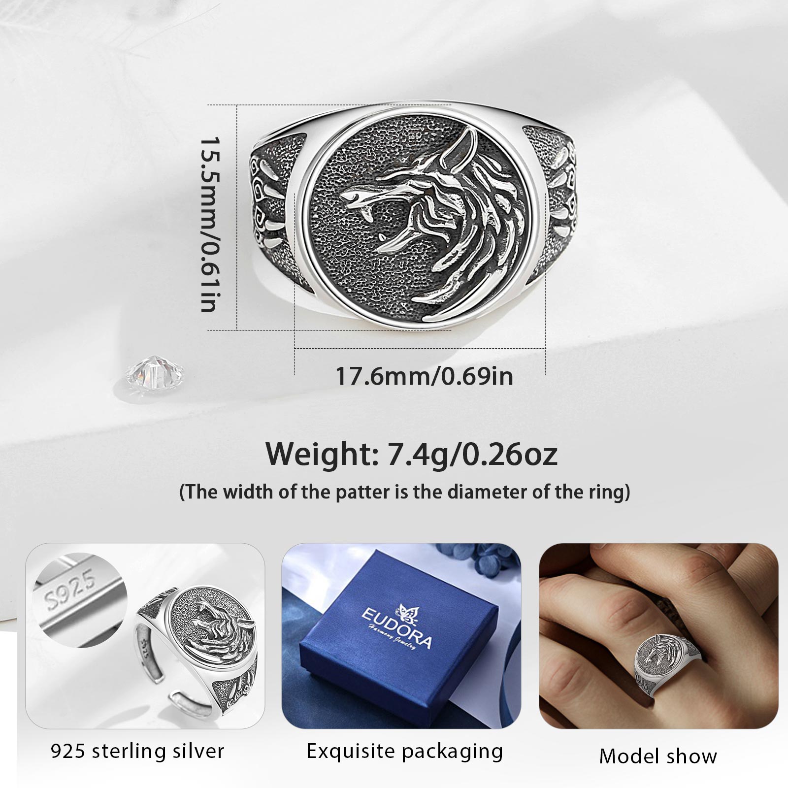 الفضة الإسترليني خاتم فايكنغ ا - مراجعة Wolf Jewelry & Watches Tampa وسعره