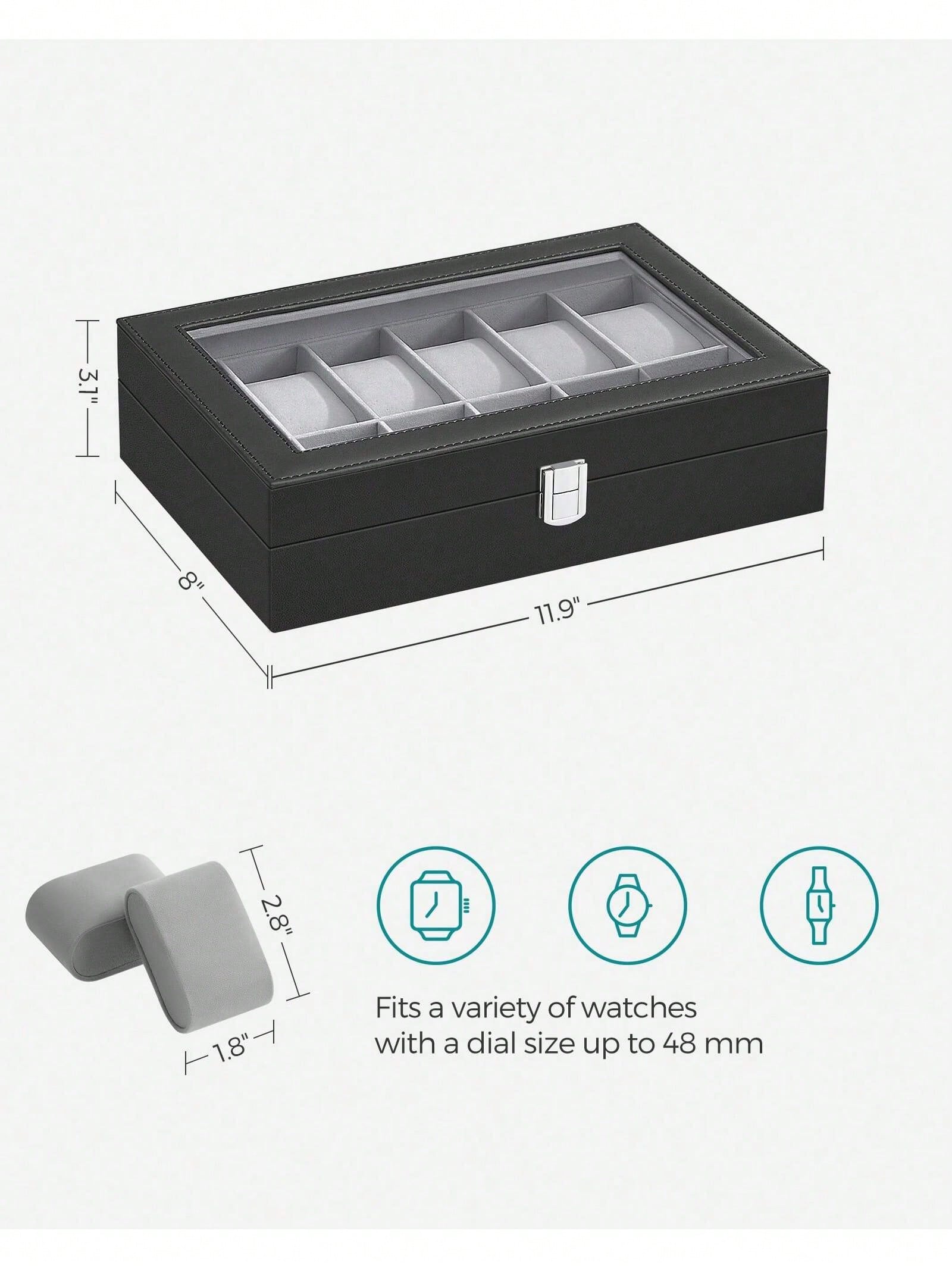 صندوق ساعات بـ 12 فتحة قابل لل - مراجعة Watch Display Box وسعره