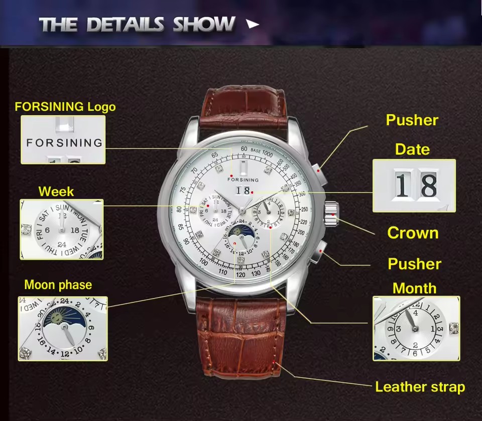 FORSINING طبق الاصل متعددة الو - مراجعة Patek Philippe Watch Aquanaut وسعره