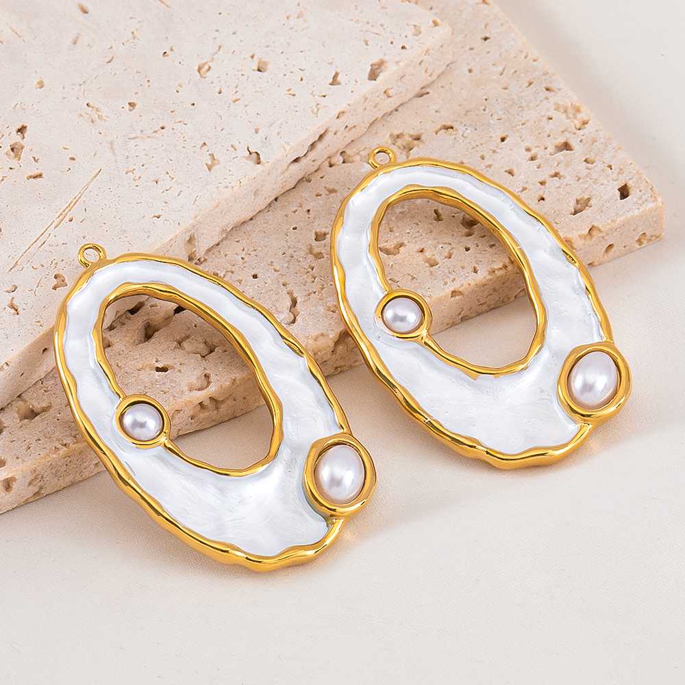 2 قطعة المينا البيضاء الفولاذ  - مراجعة Moon Star Earrings وسعره
