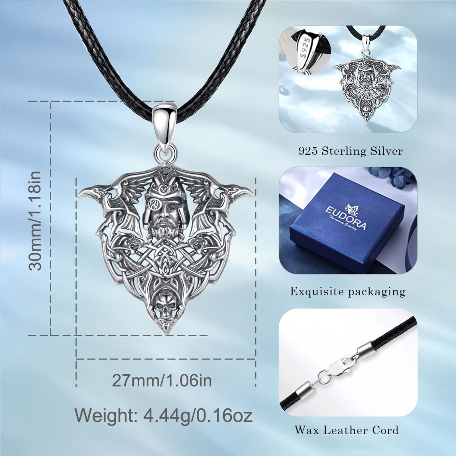 يودورا 925 فضة فايكنغ الغراب ا - مراجعة Wolf Jewelry & Watches Tampa وسعره