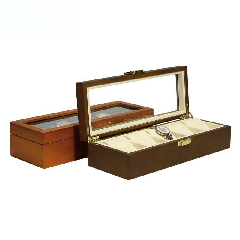 صندوق ساعات خشبي صلب بخمسة أقس - مراجعة Watch Display Box وسعره