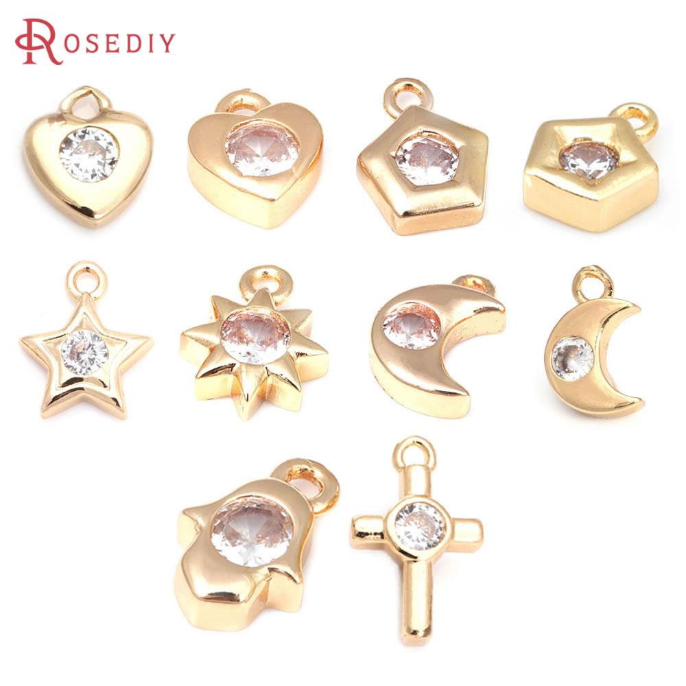 18K الذهب اللون النحاس الزركون - مراجعة Moon Star Earrings وسعره