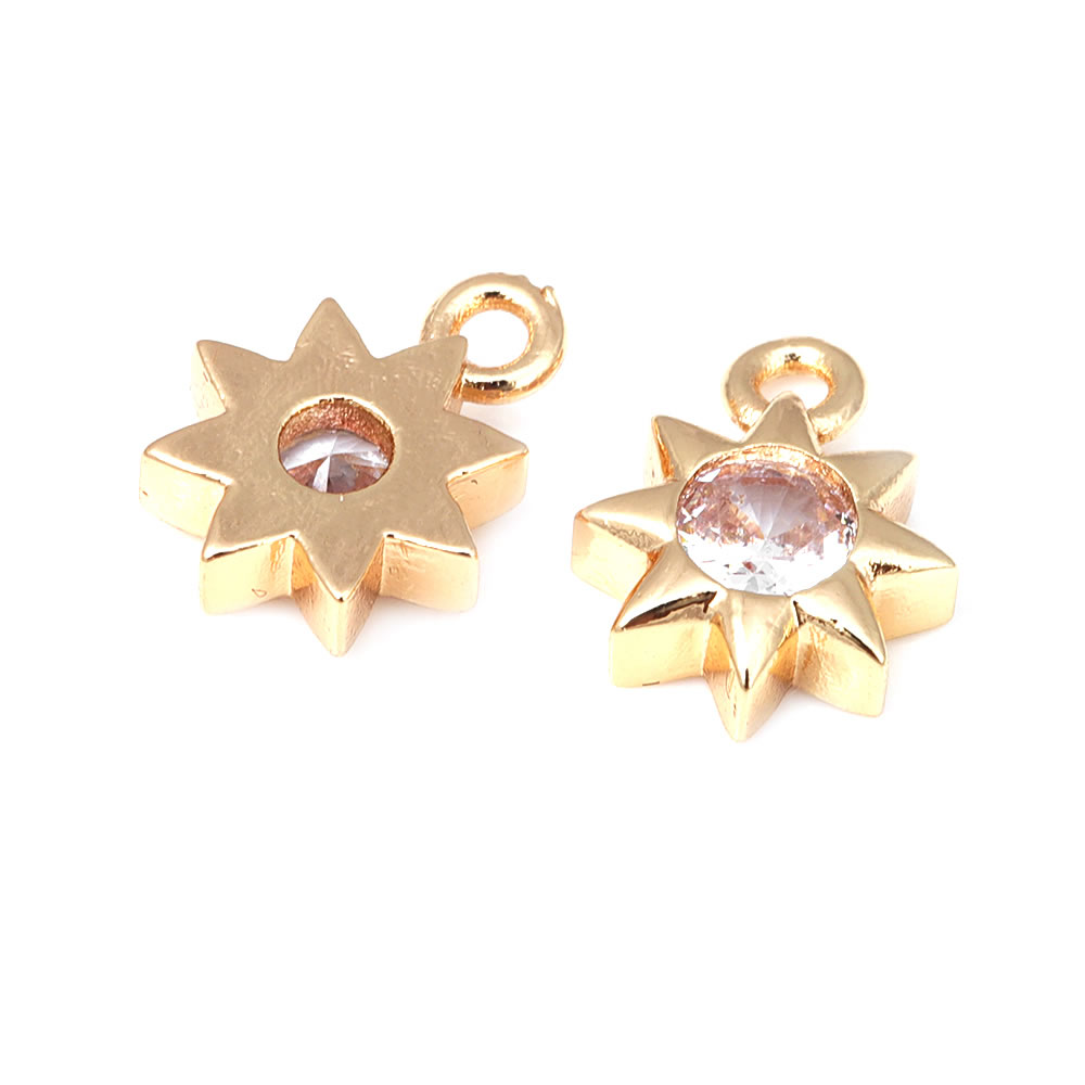 18K الذهب اللون النحاس الزركون - مراجعة Moon Star Earrings وسعره